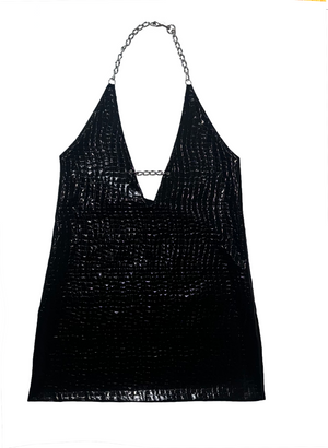 BLACK ECHOES VINYL DRESS